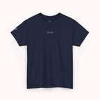 Navy blue t-shirt with 'IKIRU' logo on a white background