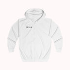 White hoodie with 'IKIRU' logo on a white background