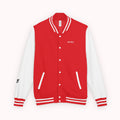 Male red and white Starboy Jacket with Japanese styled graphics