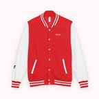 Male red and white Starboy Jacket with Japanese styled graphics