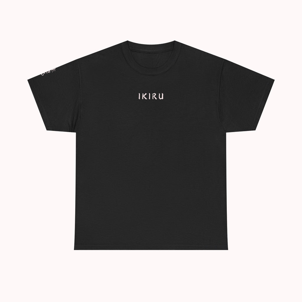 Black IKIRU Branded t-shirt on a white background