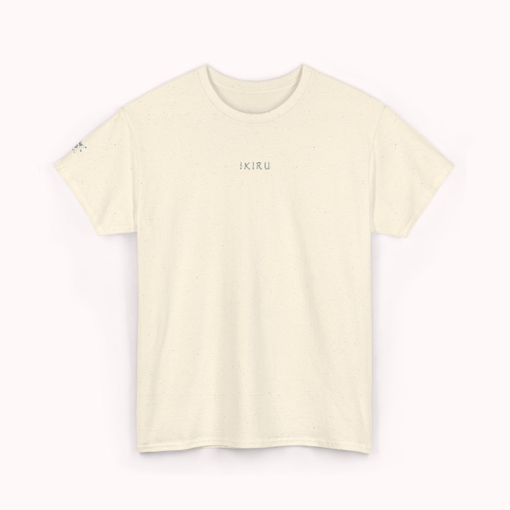Sand t-shirt with 'IKIRU' branding on a white background