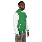 Male green and white Starboy Jacket with Japanese styled graphics