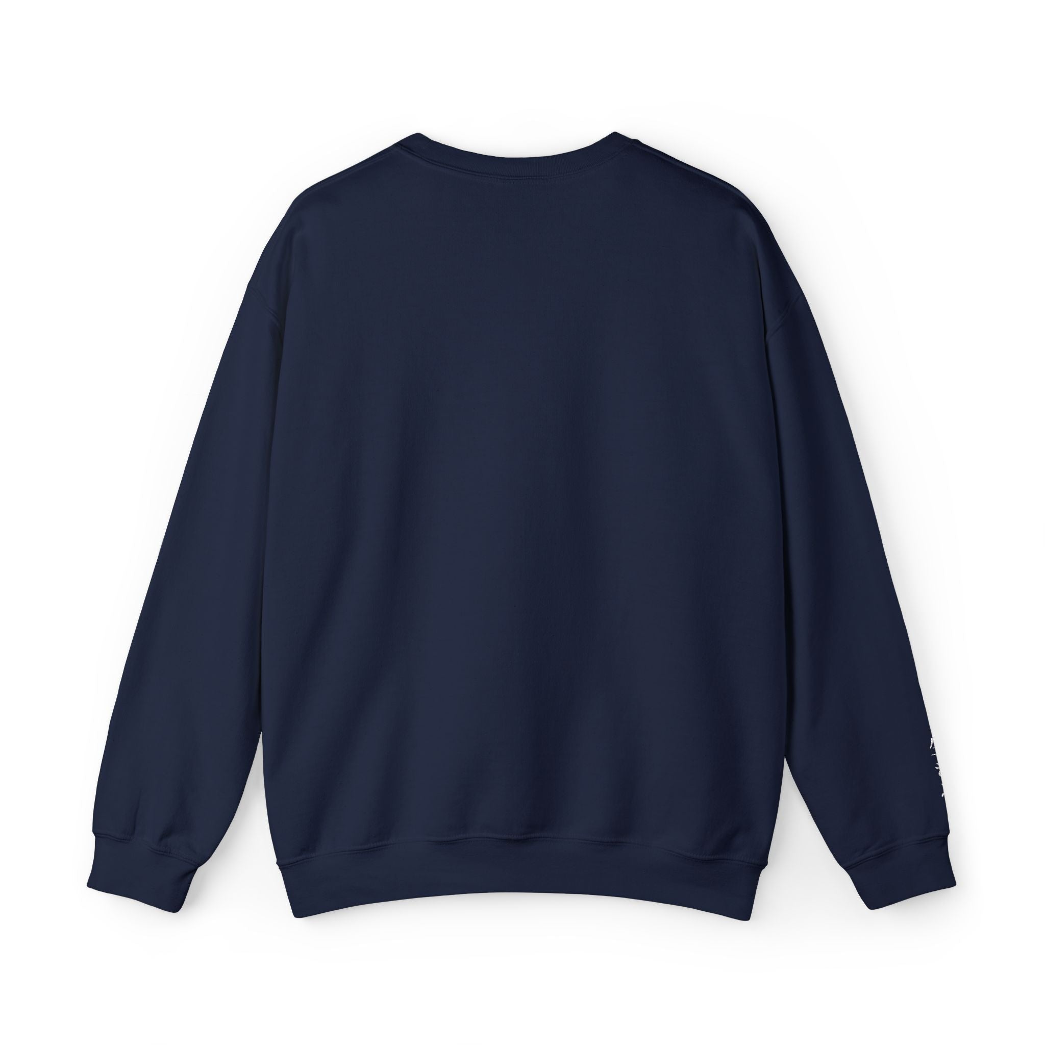 Navy blue sweatshirt on a white background