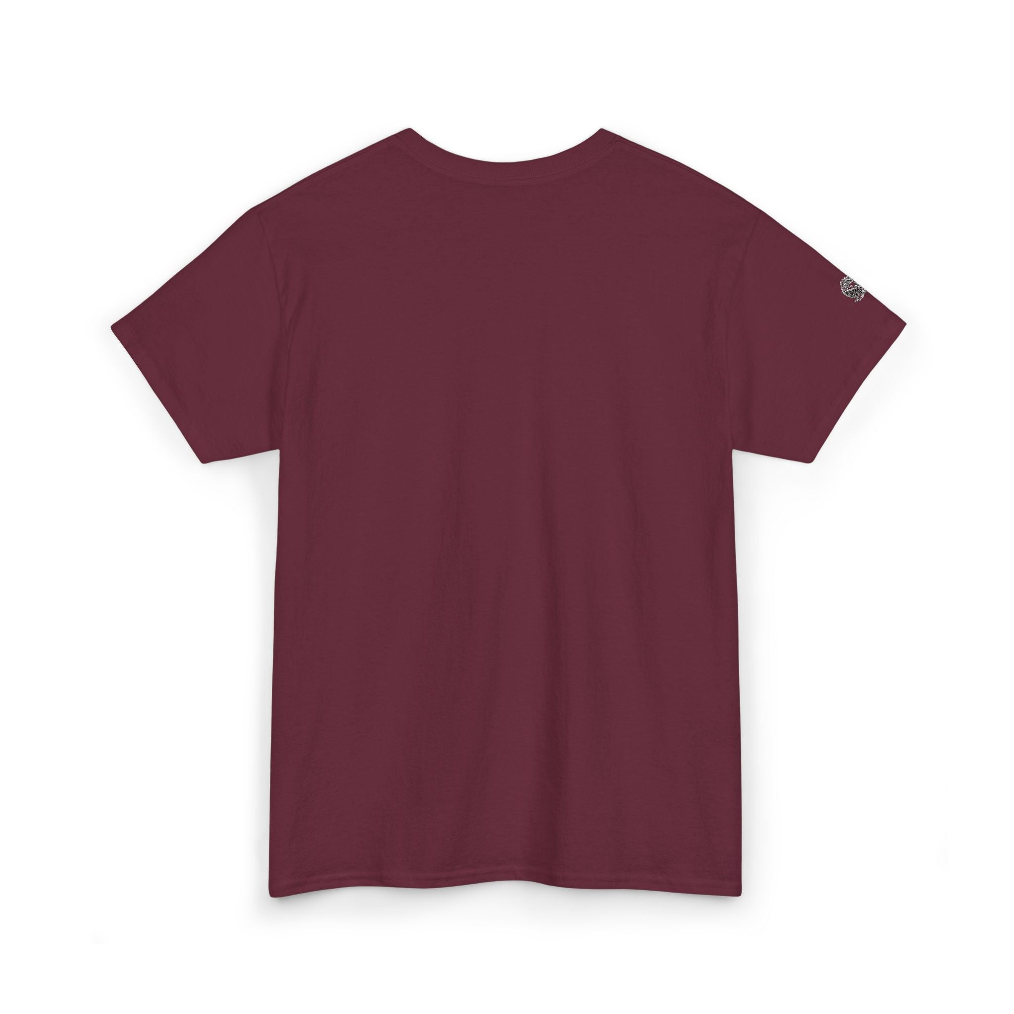 Maroon t-shirt on a white background