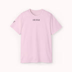 Pink t-shirt with 'IKIRU' branding on a white background