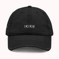 Black cap with a logo on a white background