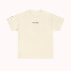 Beige t-shirt with 'IKIRU' text on a white background