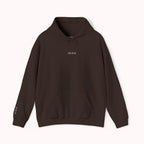 Brown hoodie with IKIRU logo on a white background
