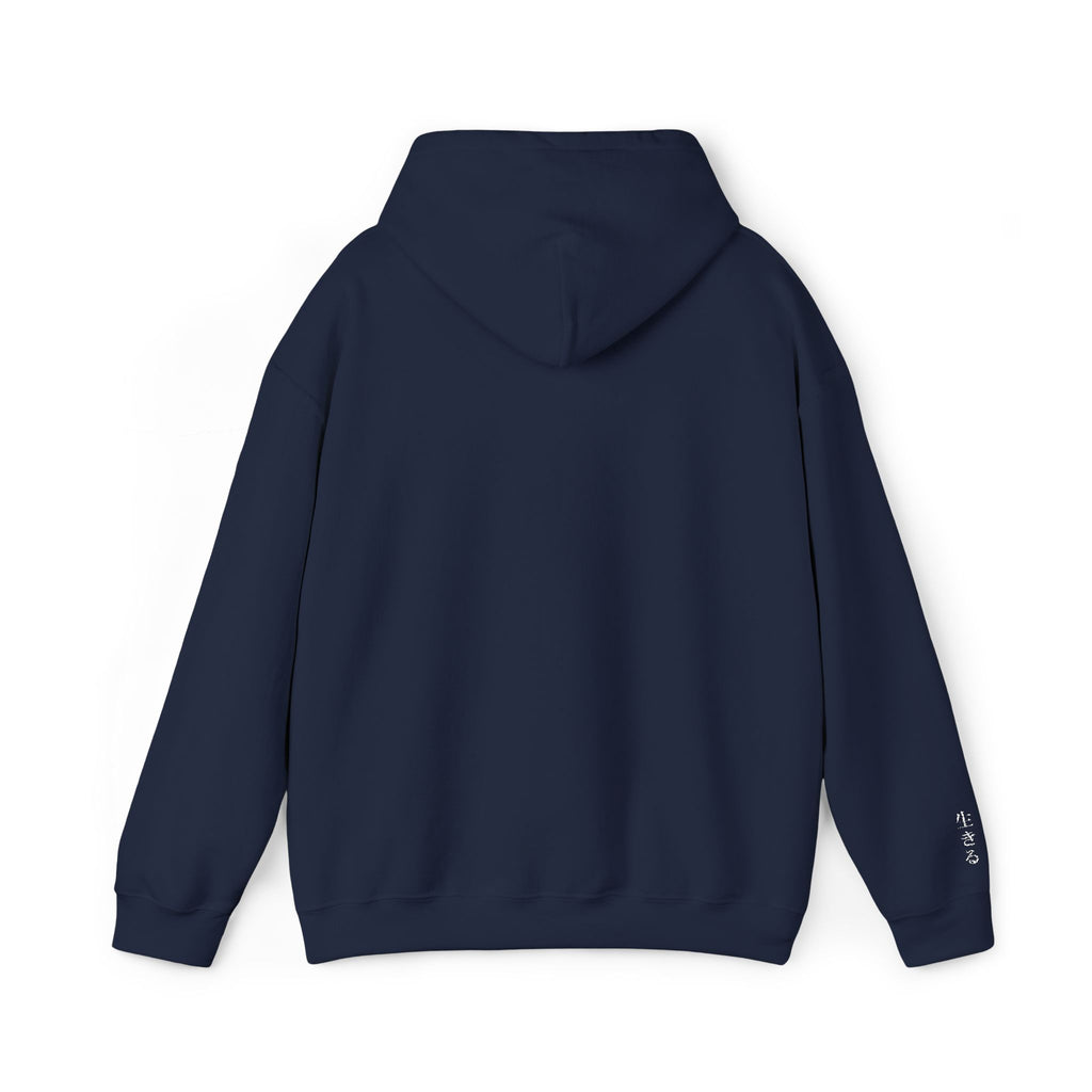 Navy hoodie on a white background