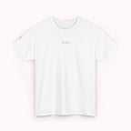 White t-shirt with 'IKIRU' logo on a white background