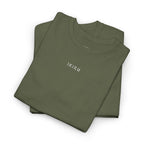 Two folded green shirts with 'IKIRU' branding on a white background