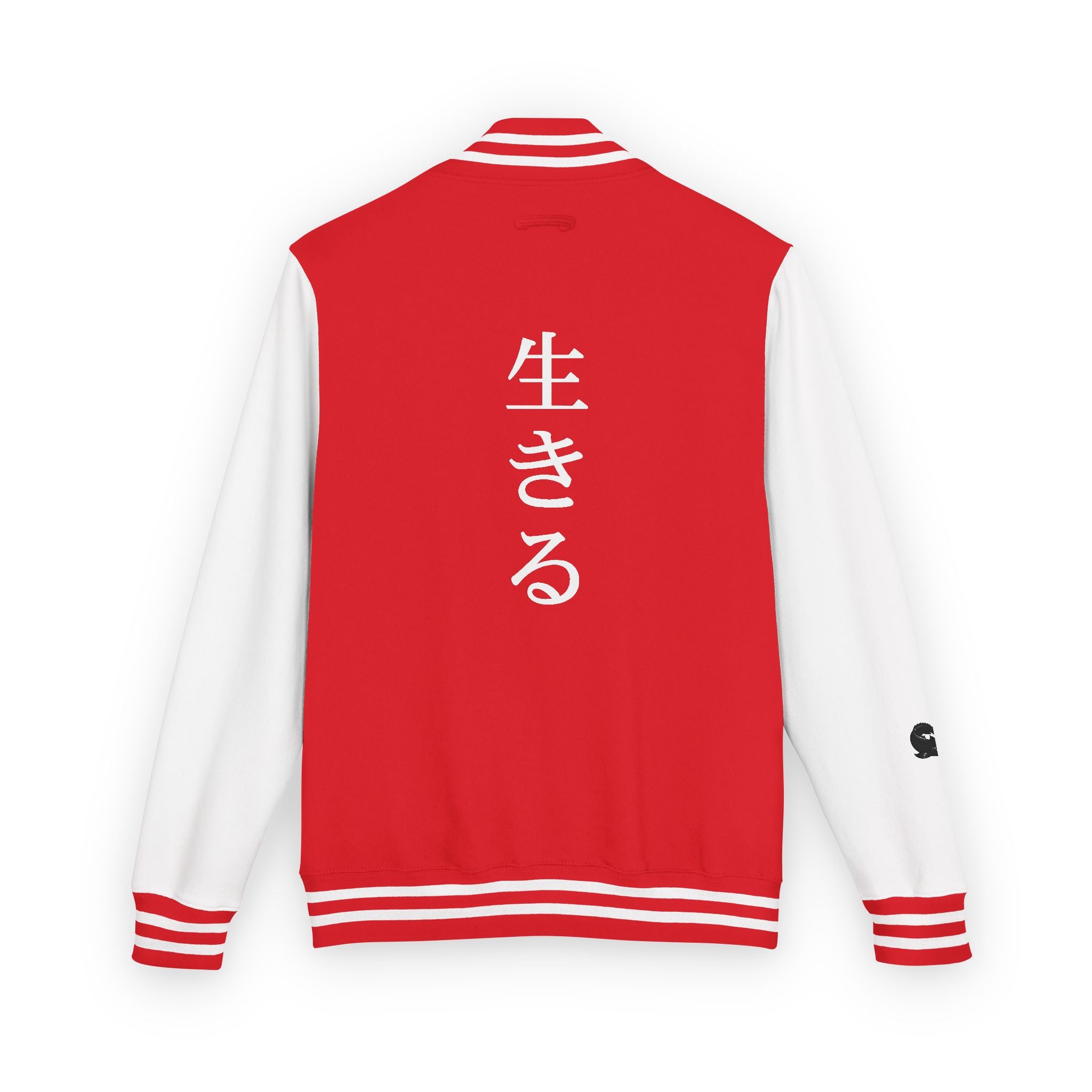 Male red and white Starboy Jacket with Japanese styled graphics
