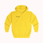 Yellow hoodie with 'IKIRU' branding on a white background