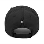 Black cap with a plain white background