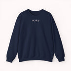 Navy sweatshirt with a small ikiru logo on a white background